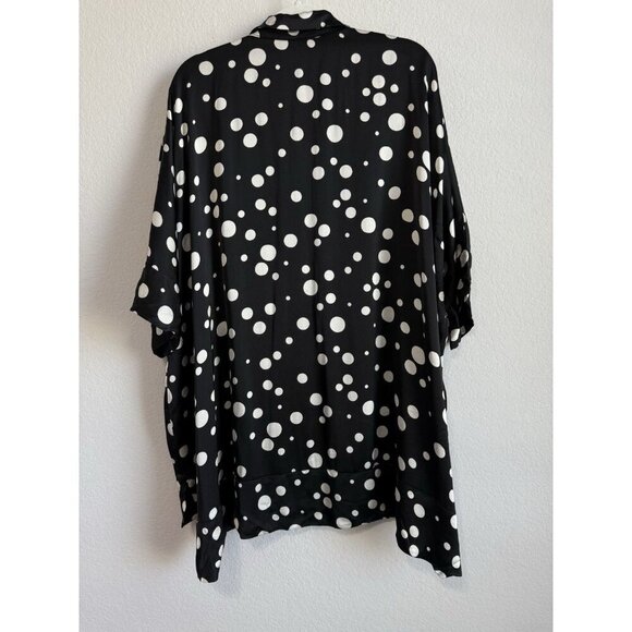 JOIN CLOTHES Women’s Oversized Hi-Low Draped Polka Dots Top Size OS Lagenlook - Picture 9 of 9